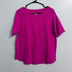 Entro Magenta Short Sleeve Top
